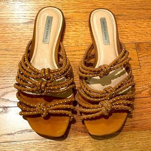 8.5 saks fifth Avenue suade and studded sandals